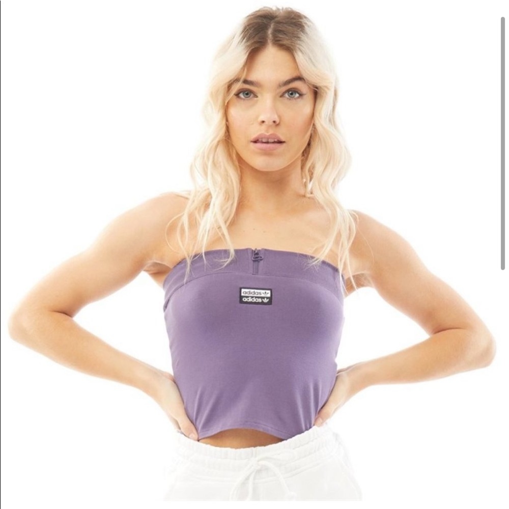 Purple Adidas Cropped Tube Top
